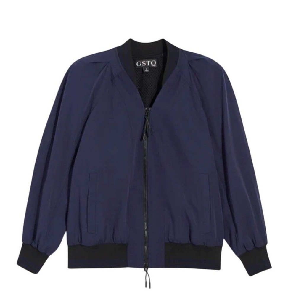 GSTQ Convertible Baseball Bomber Jacket Cape‎ size Medium in Midnight New